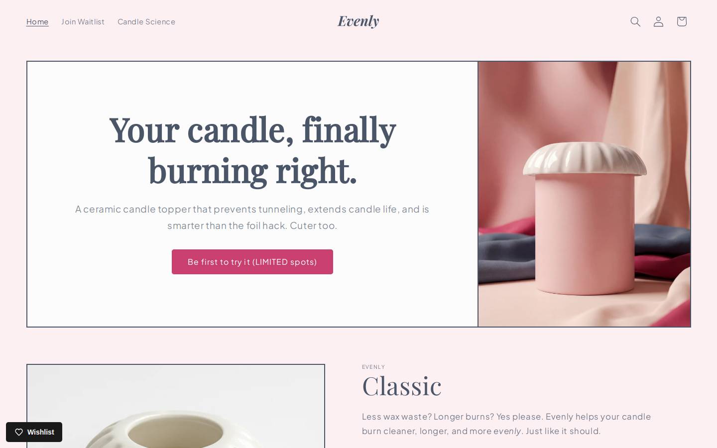 burnevenly.com homepage screenshot