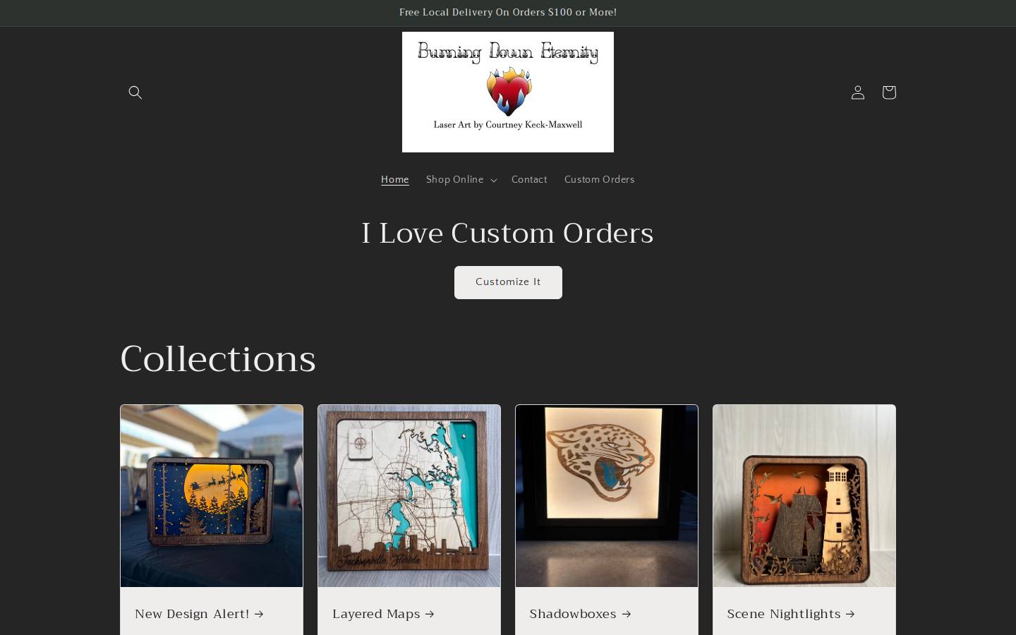 burningdowneternity.com homepage screenshot