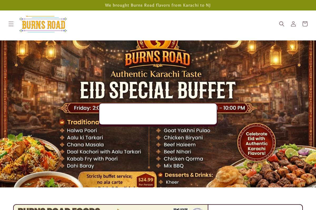 burnsroadfoods.com homepage screenshot