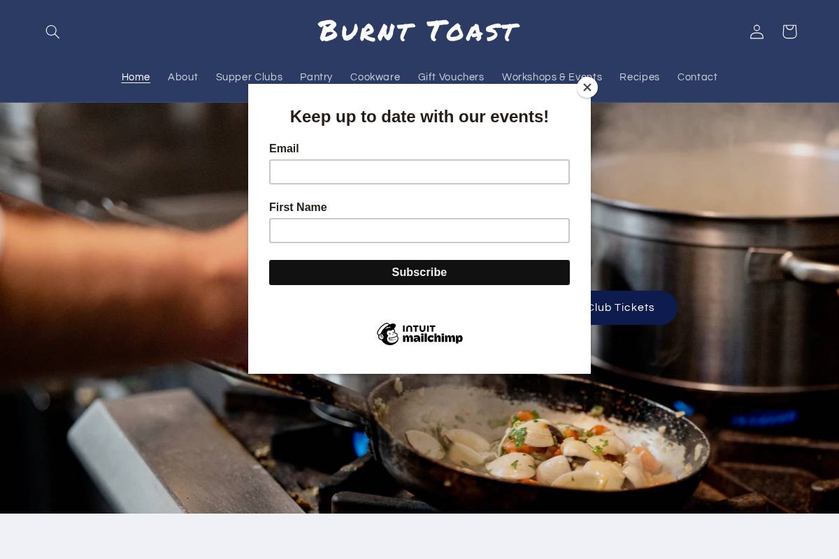 burnttoastfood.co.uk homepage screenshot