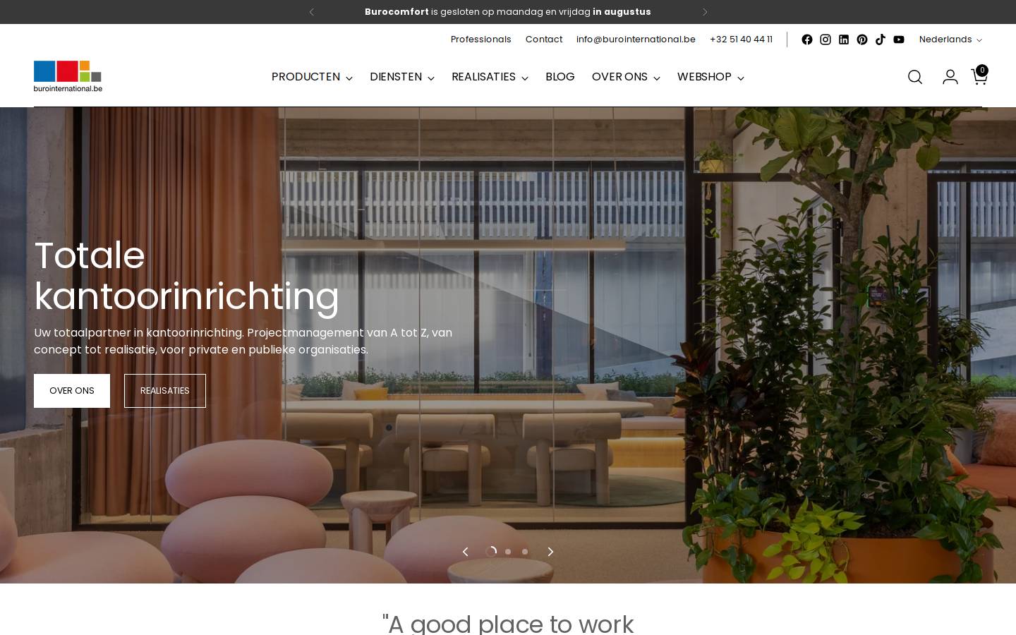 Buro International homepage screenshot