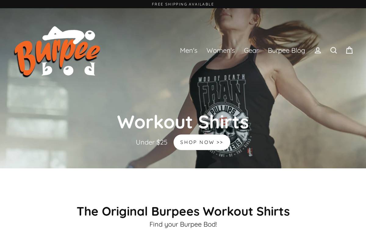 burpeebod.com homepage screenshot