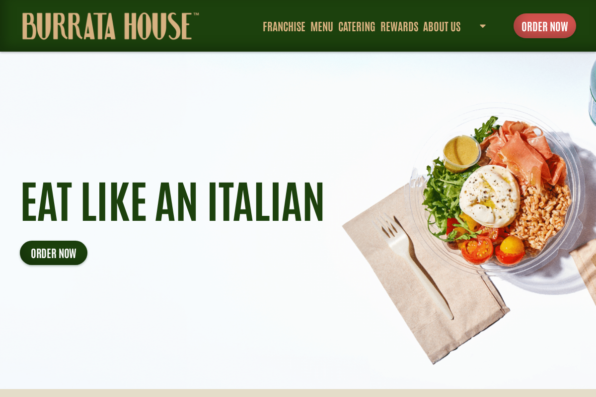 burratahouse.com homepage screenshot