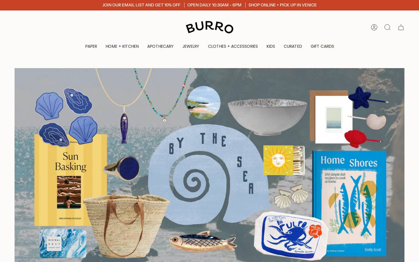 burrogoods.com homepage screenshot