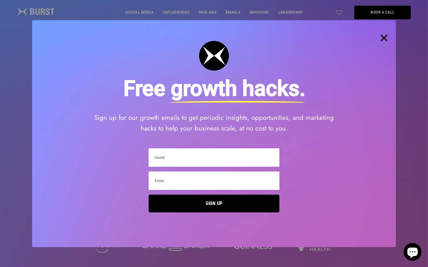 burst.agency homepage screenshot