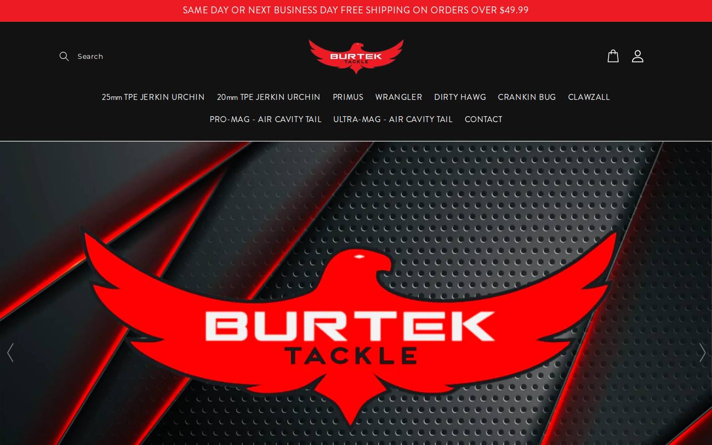 burtektackle.com homepage screenshot