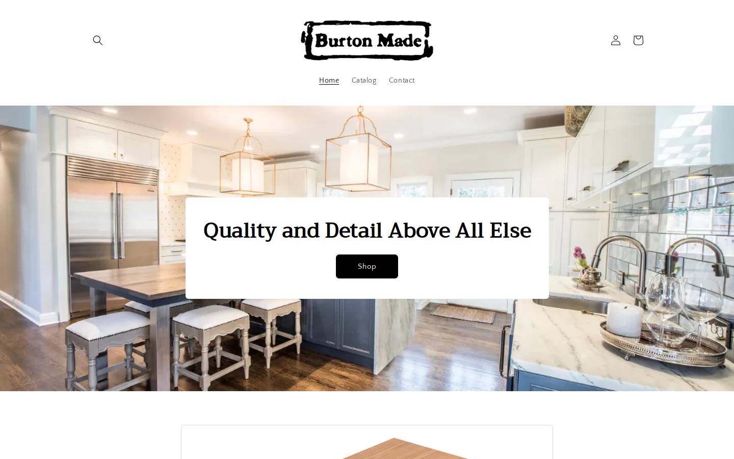burtonmadebutcherblock.com homepage screenshot