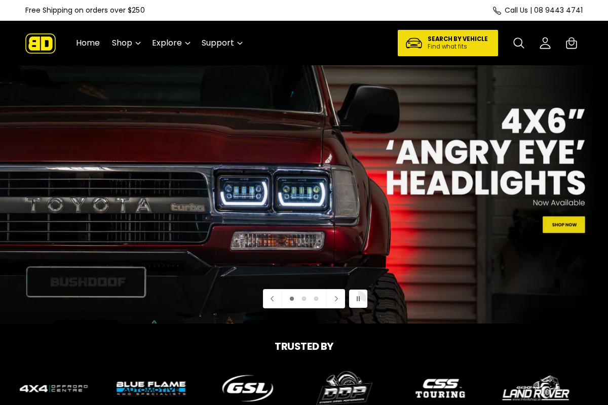 Bushdoof Lighting homepage screenshot