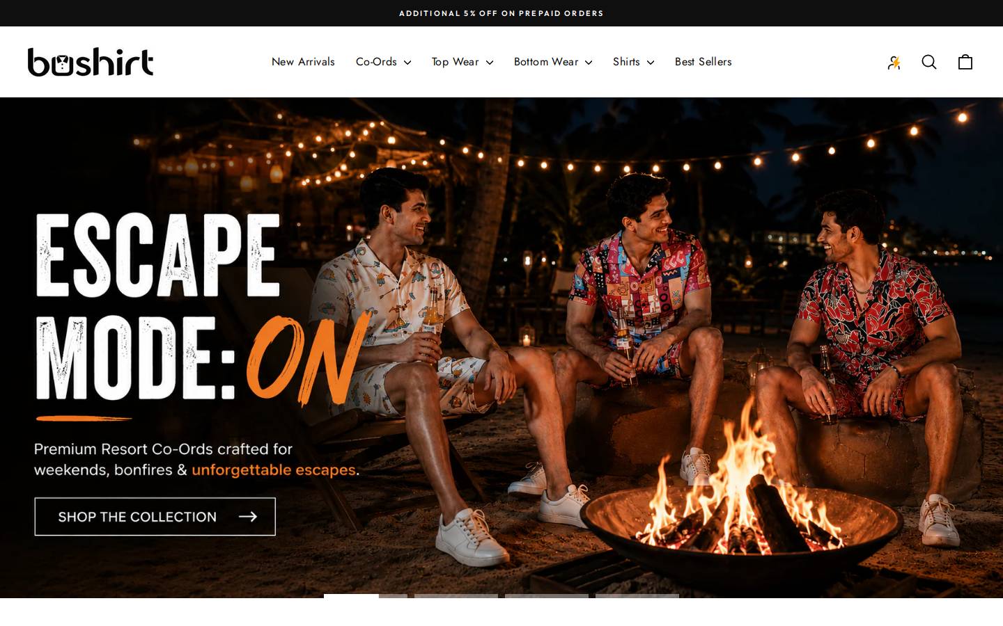 Bushirt homepage screenshot
