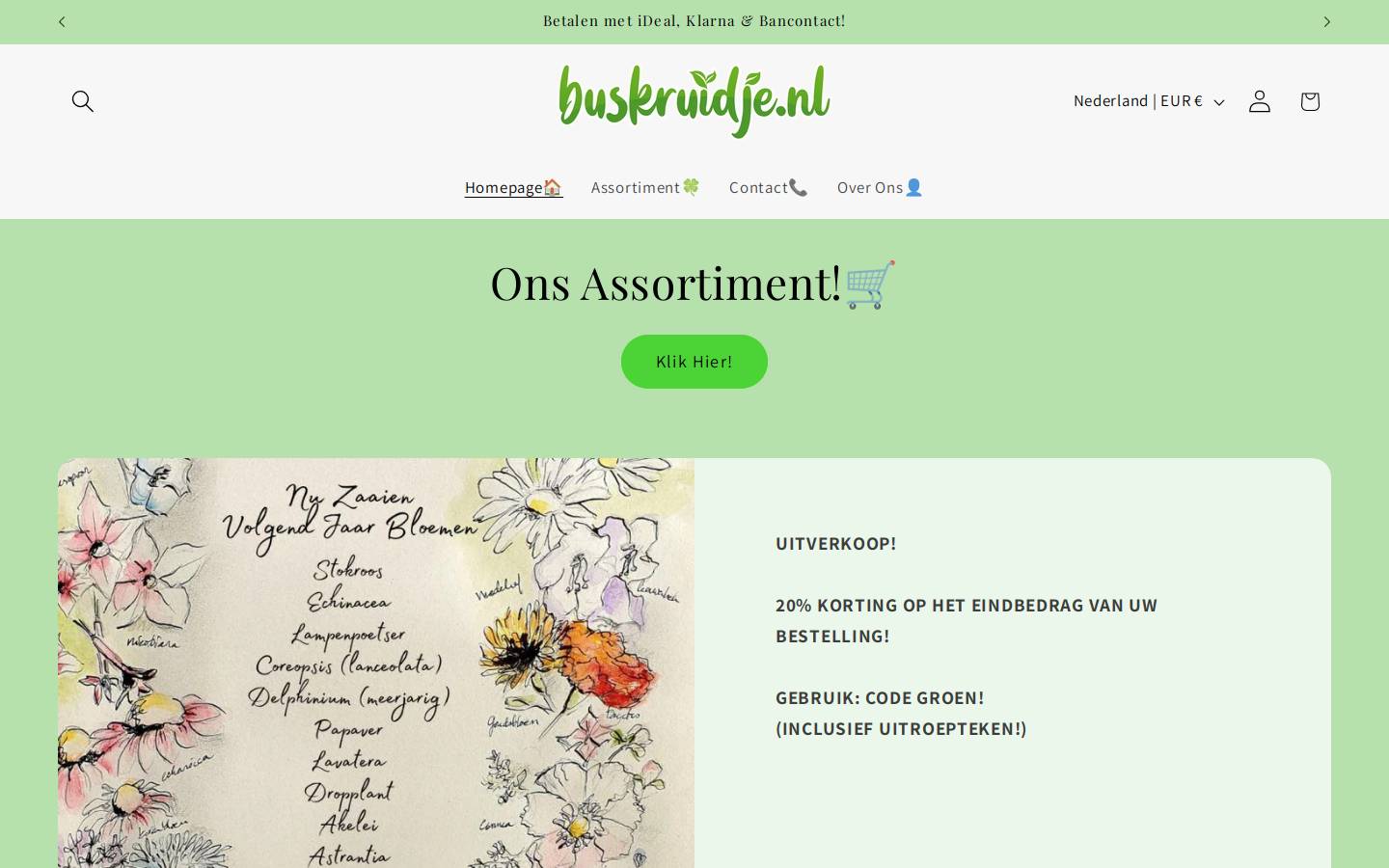 Buskruidje homepage screenshot