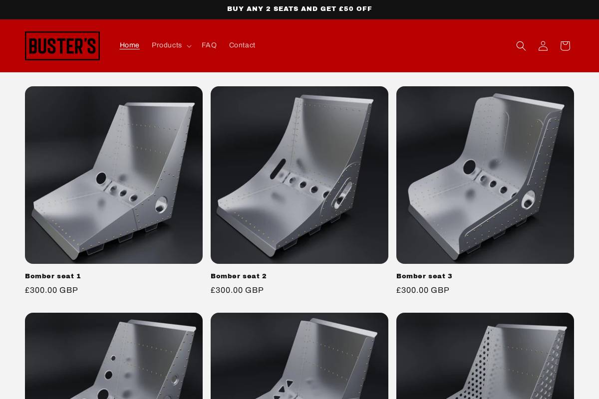 busterscustoms.co.uk homepage screenshot