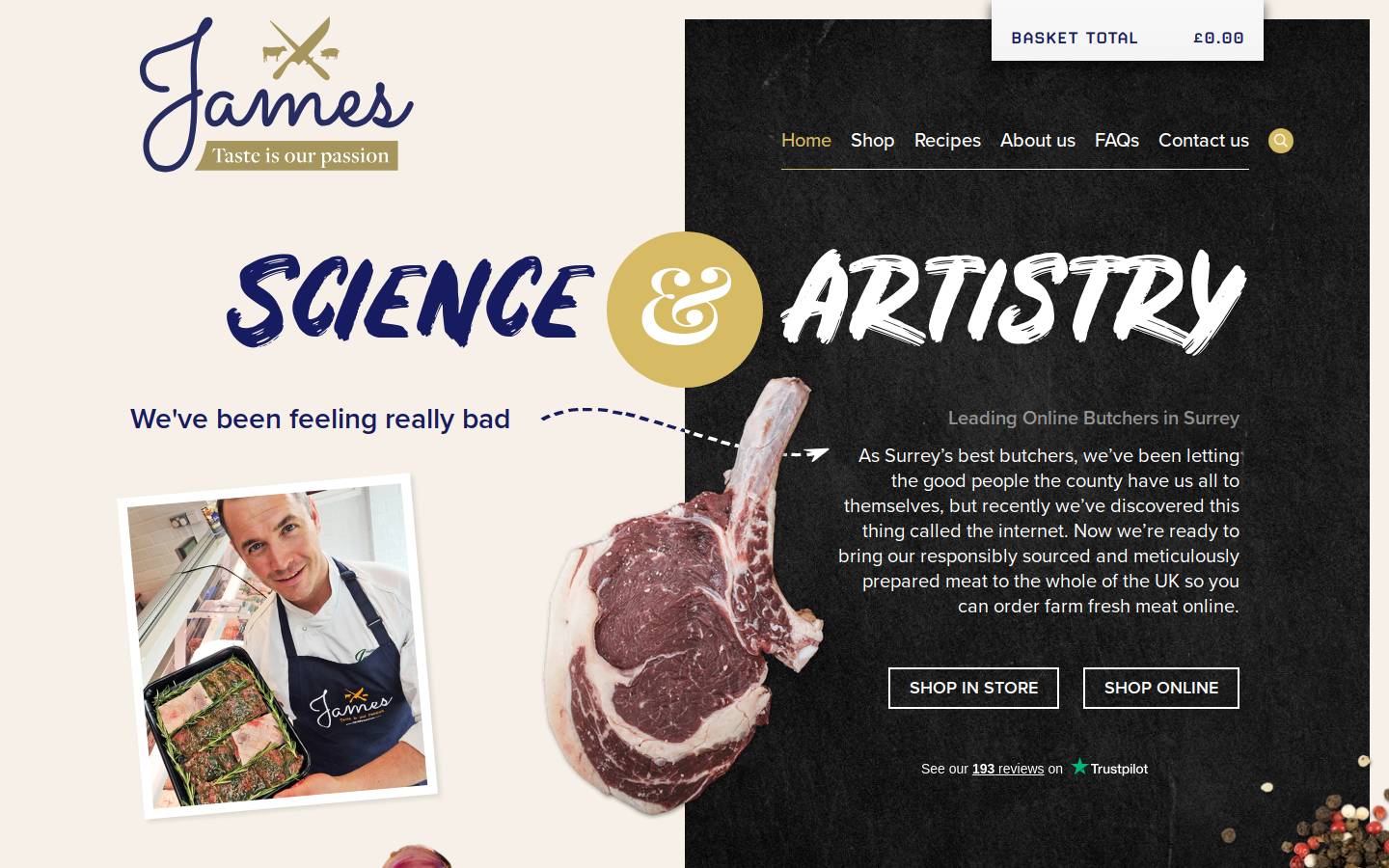 James of Shepperton homepage screenshot