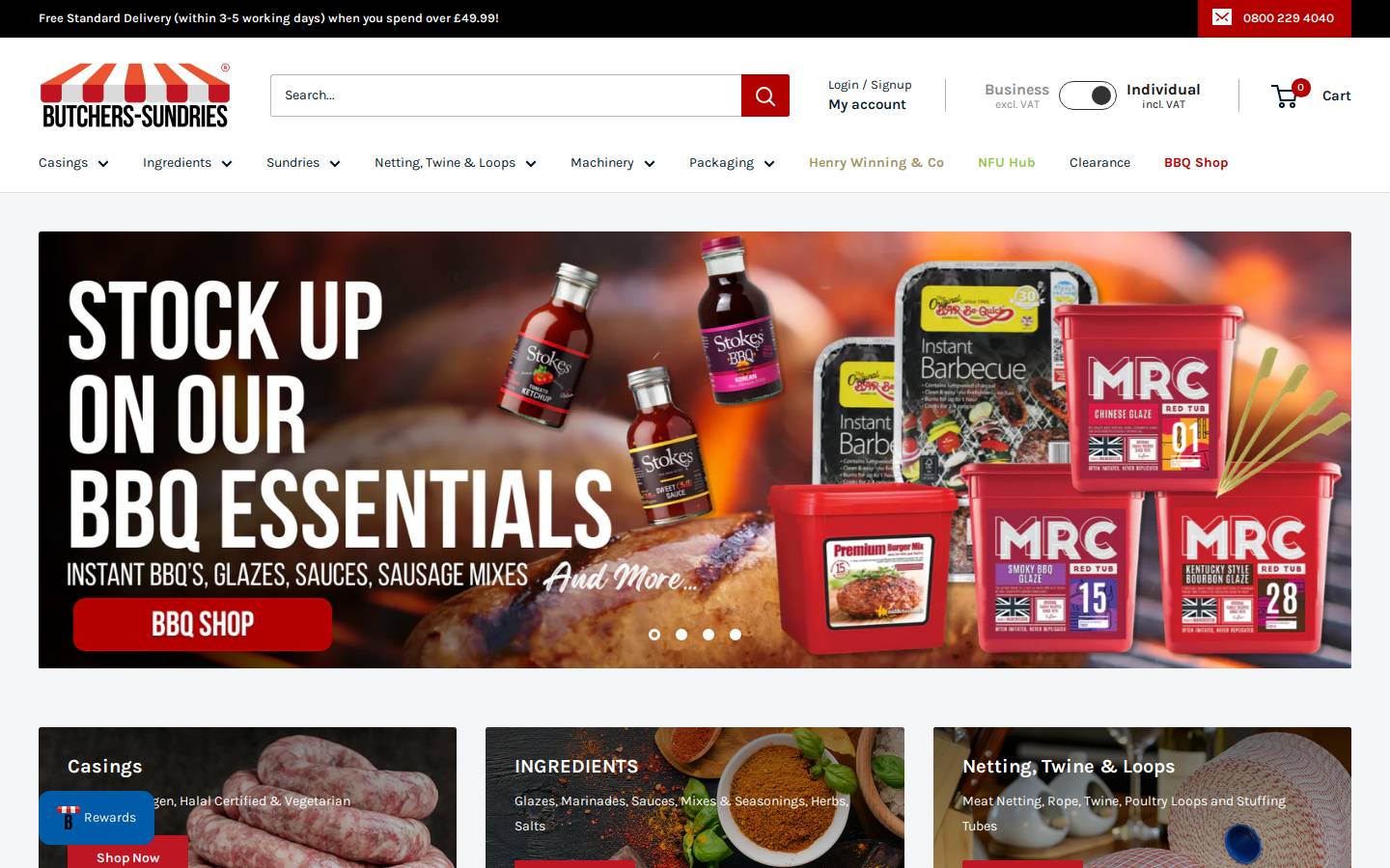 Butchers-Sundries homepage screenshot