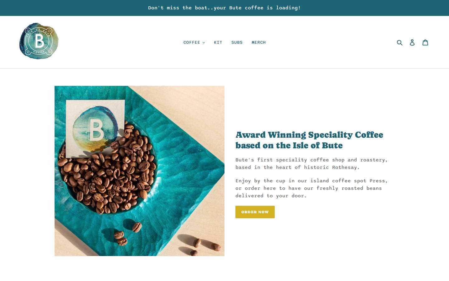 butecoffee.com homepage screenshot