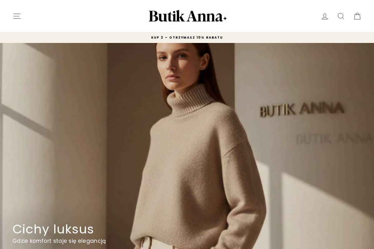 Butik Anna homepage screenshot