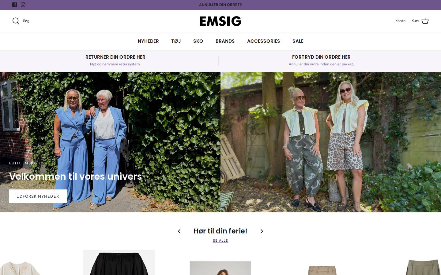 Butik Emsig homepage screenshot