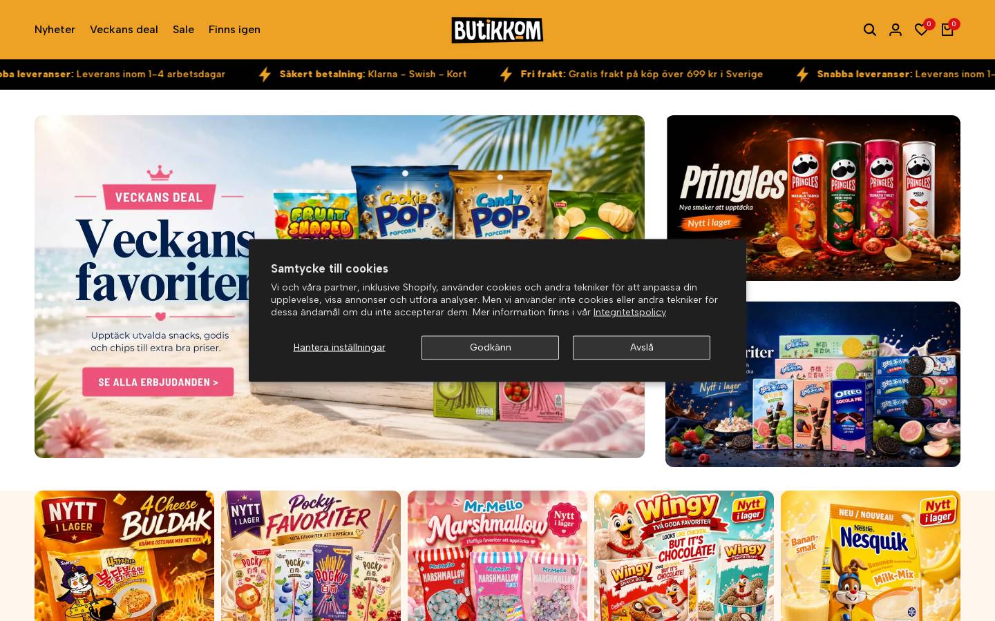 Butikkom homepage screenshot