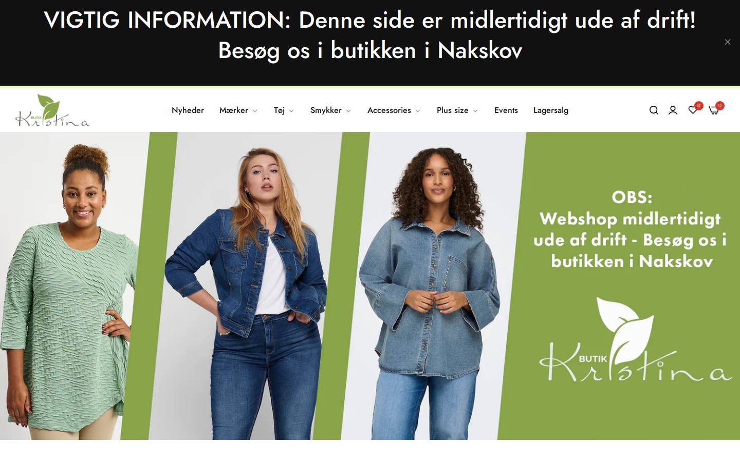 Butikkristina homepage screenshot