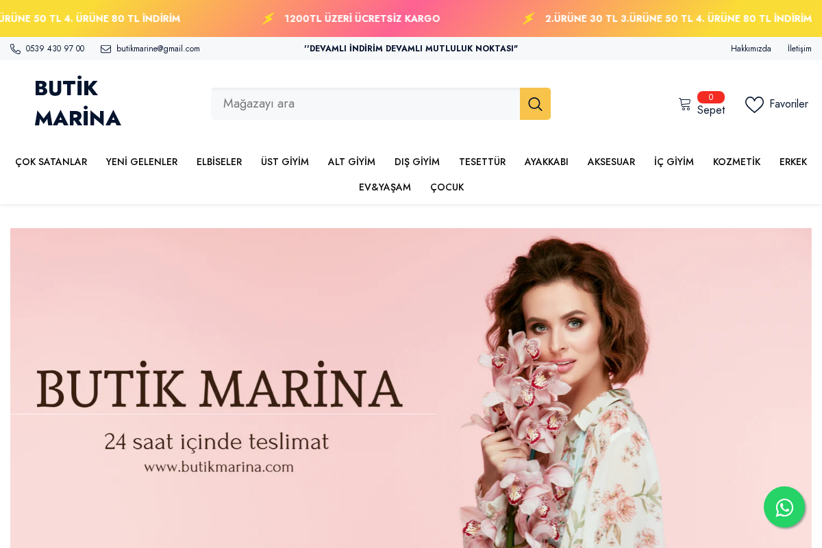 Butik Marina homepage screenshot