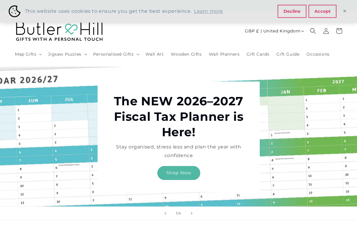 Butler and Hill homepage screenshot