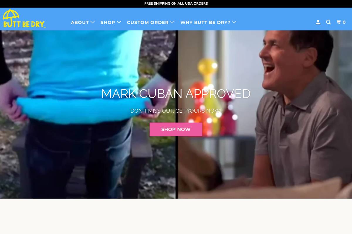 buttbedry.com homepage screenshot