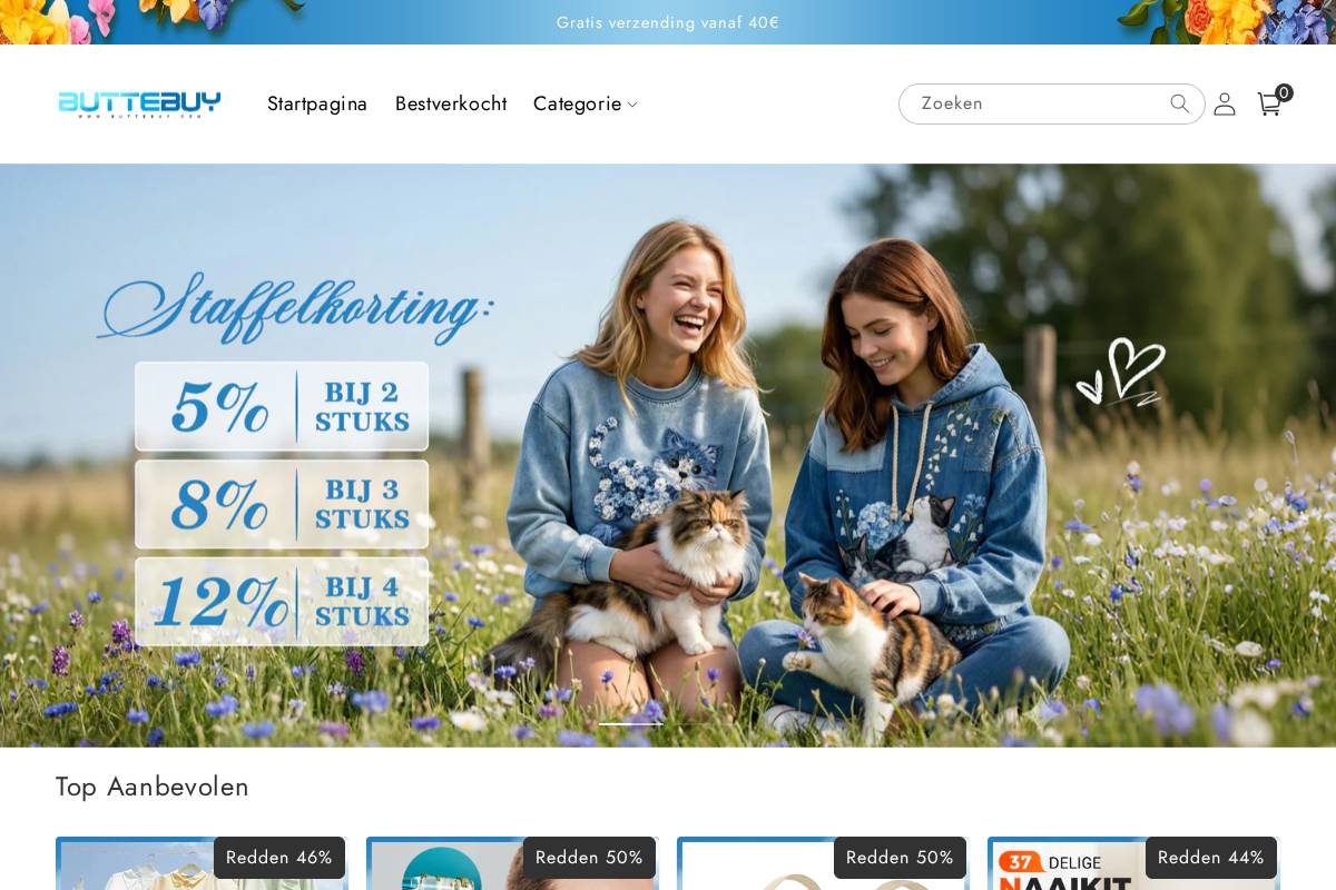 Buttebuy homepage screenshot