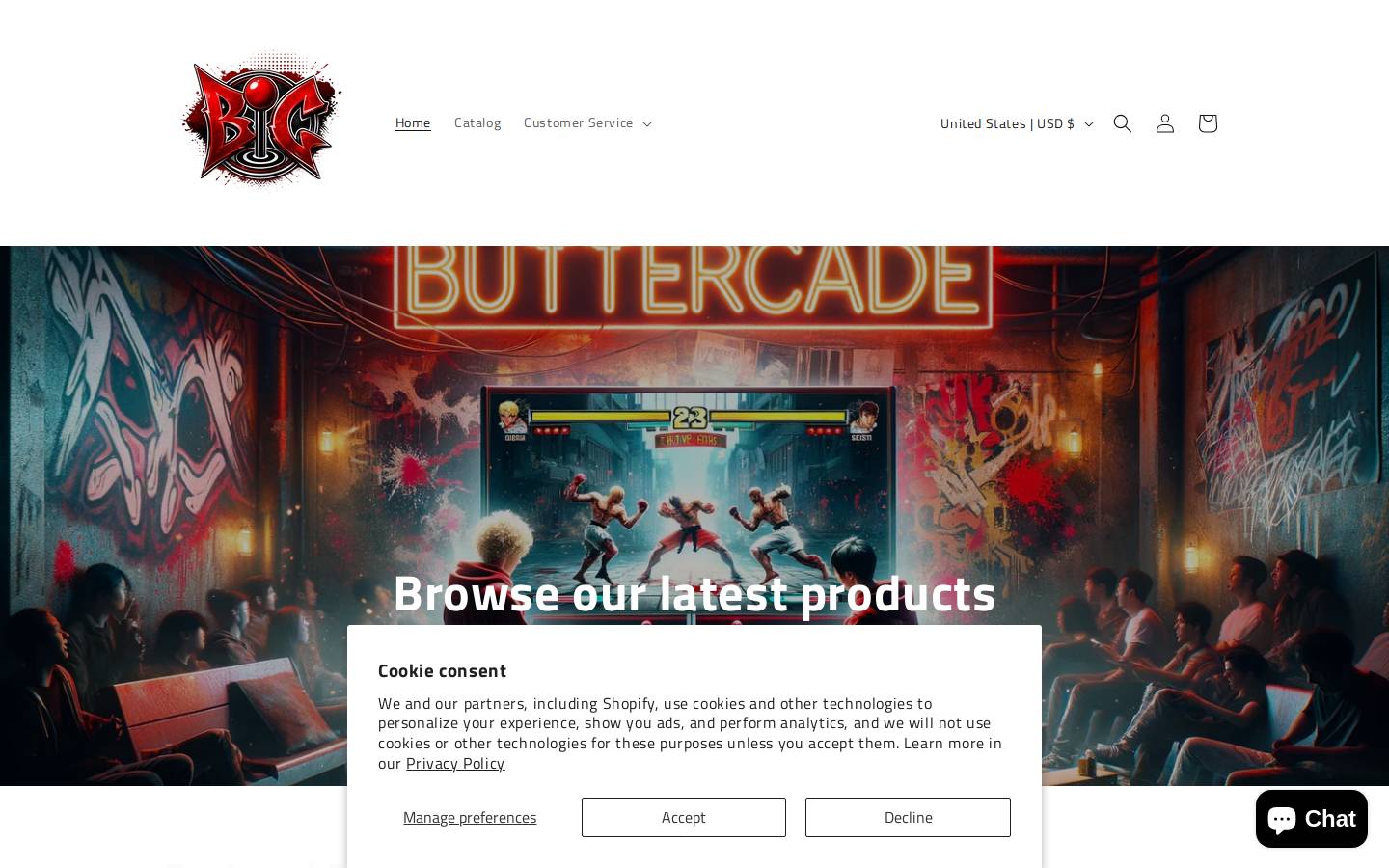 buttercade.com homepage screenshot