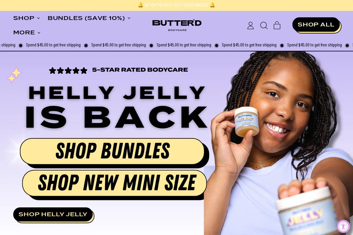 butterdbodycare.co homepage screenshot