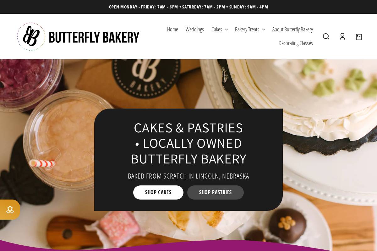 butterflybakeryne.com homepage screenshot