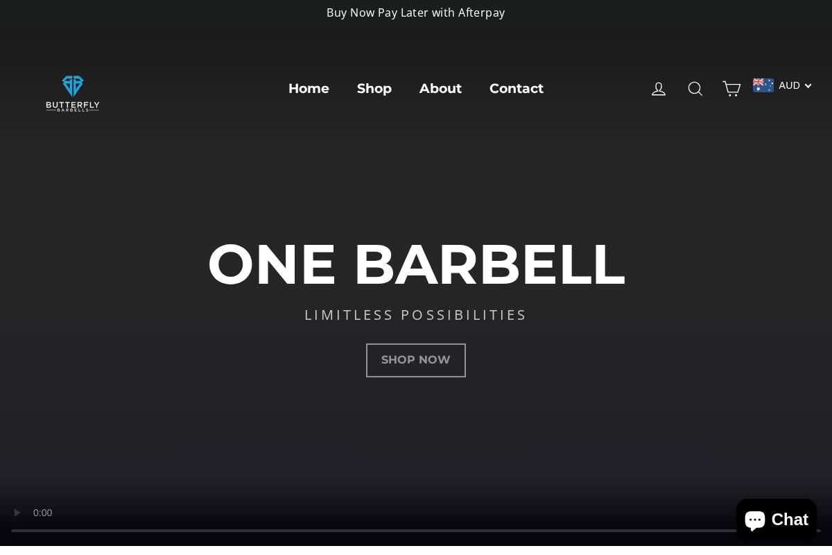 butterflybarbells.com homepage screenshot