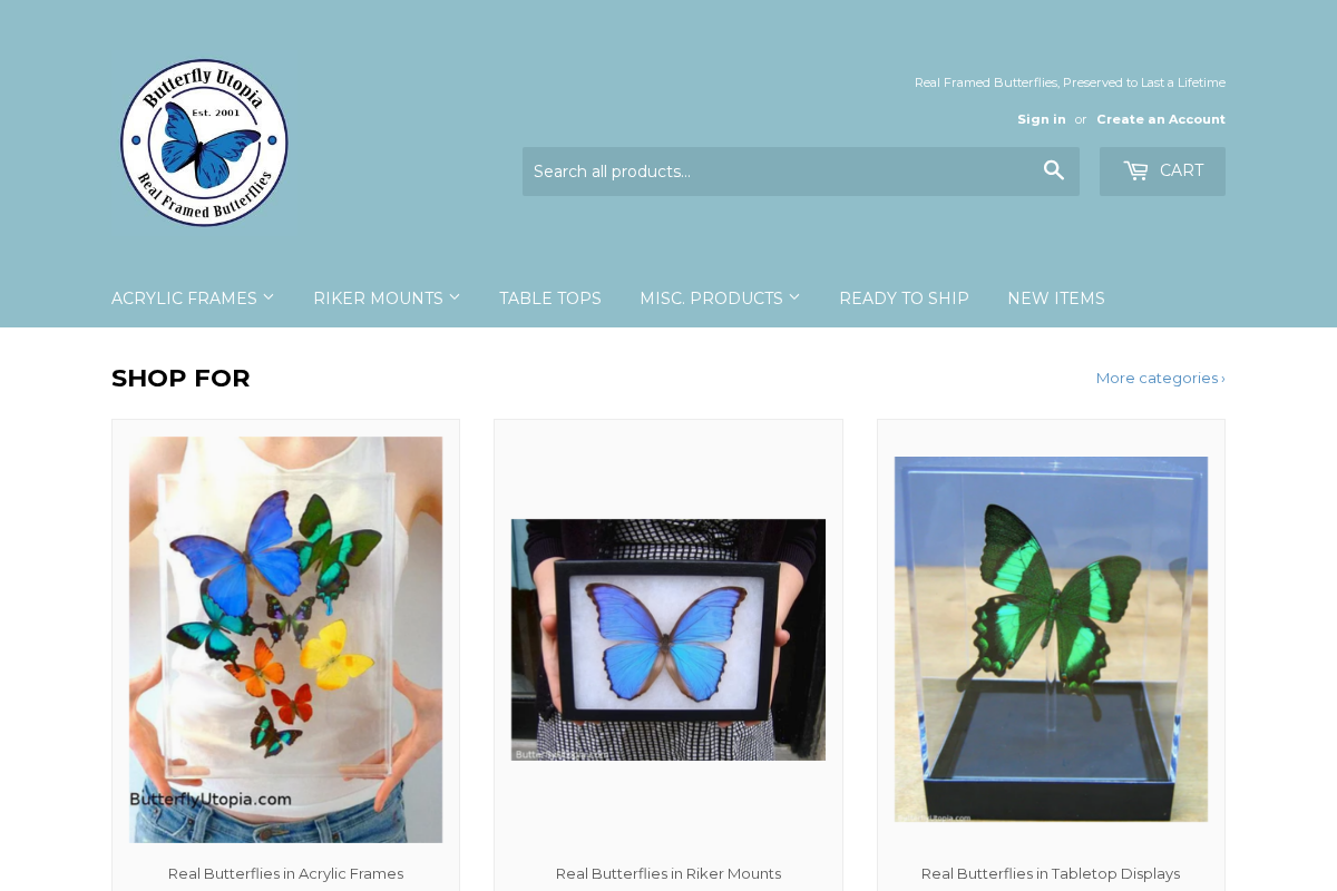 butterflyutopia.com homepage screenshot