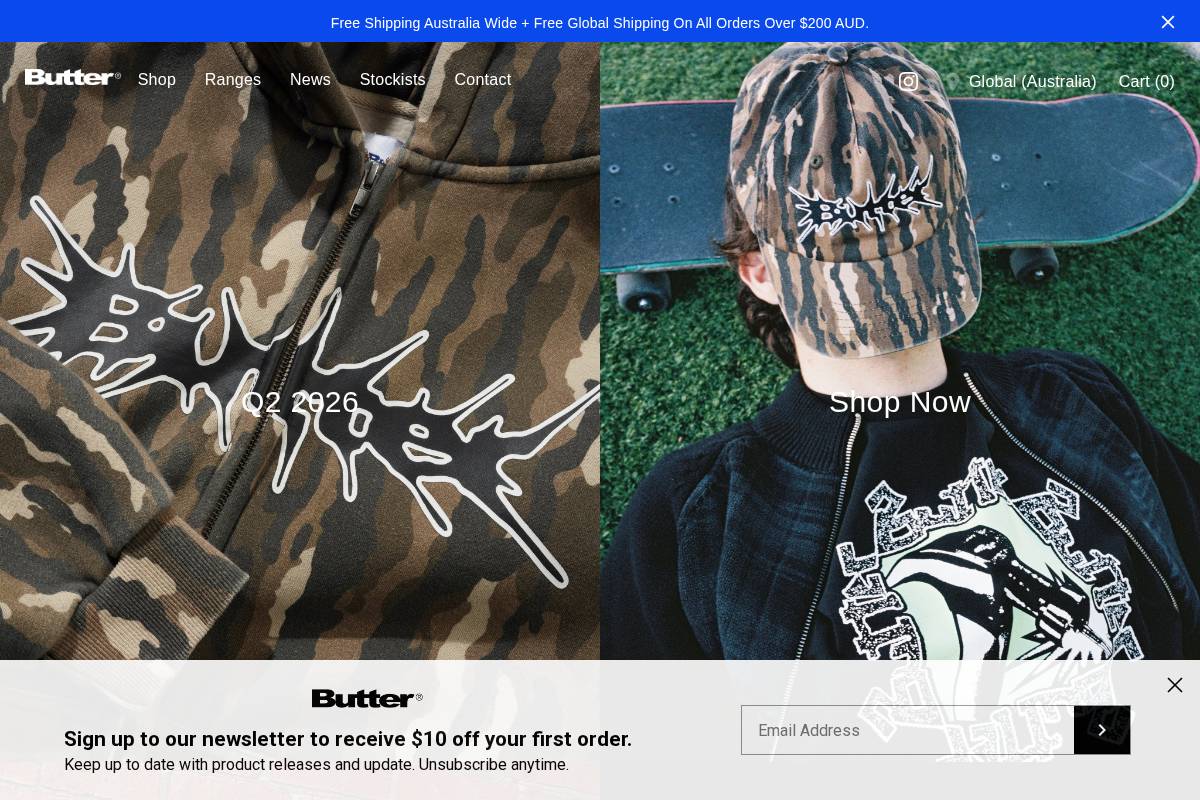 Butter Goods homepage screenshot