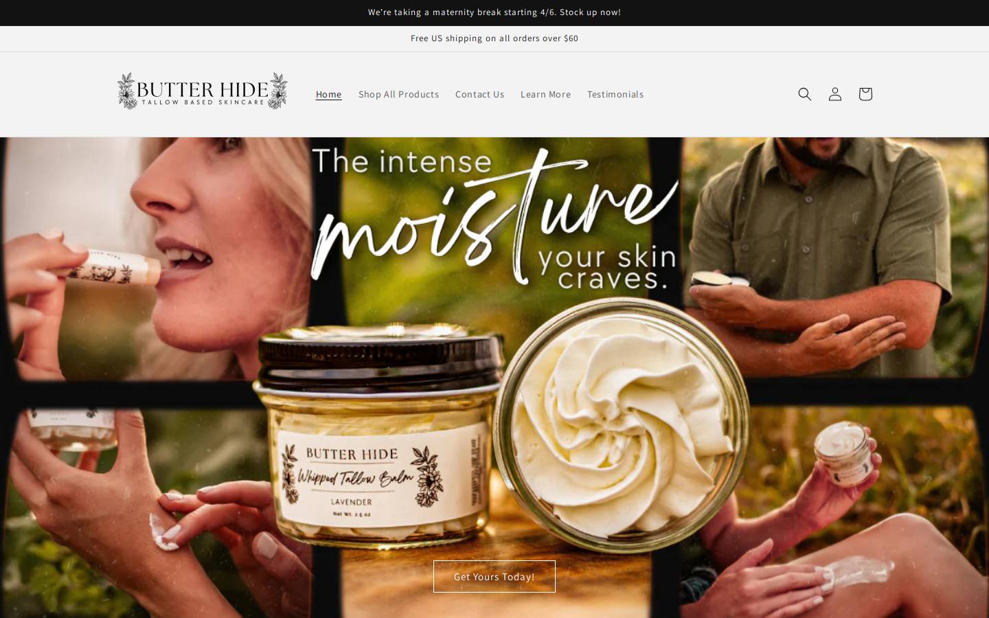 butterhide.com homepage screenshot