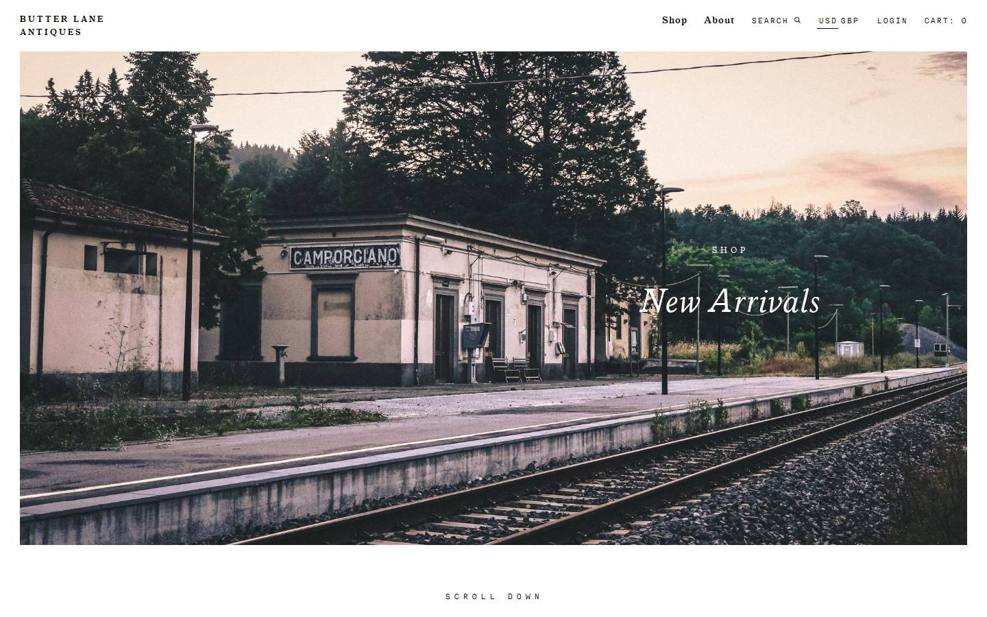 butterlaneantiques.com homepage screenshot