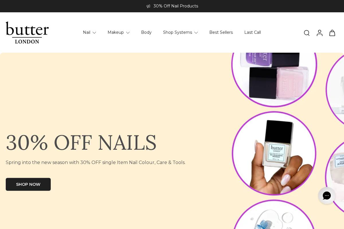 butter LONDON homepage screenshot