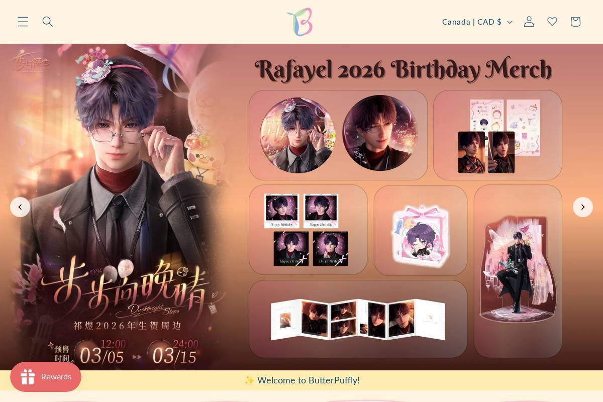 butterpuffly.com homepage screenshot