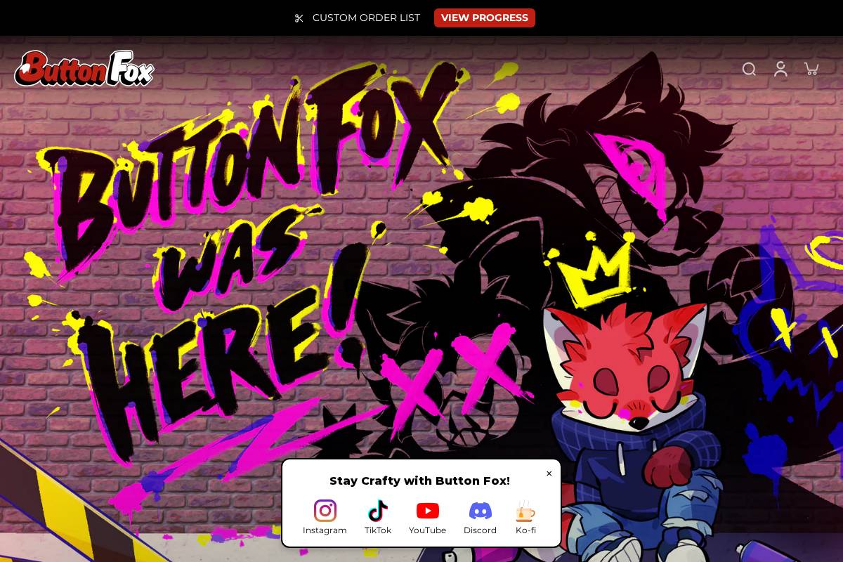 buttonfox.com homepage screenshot