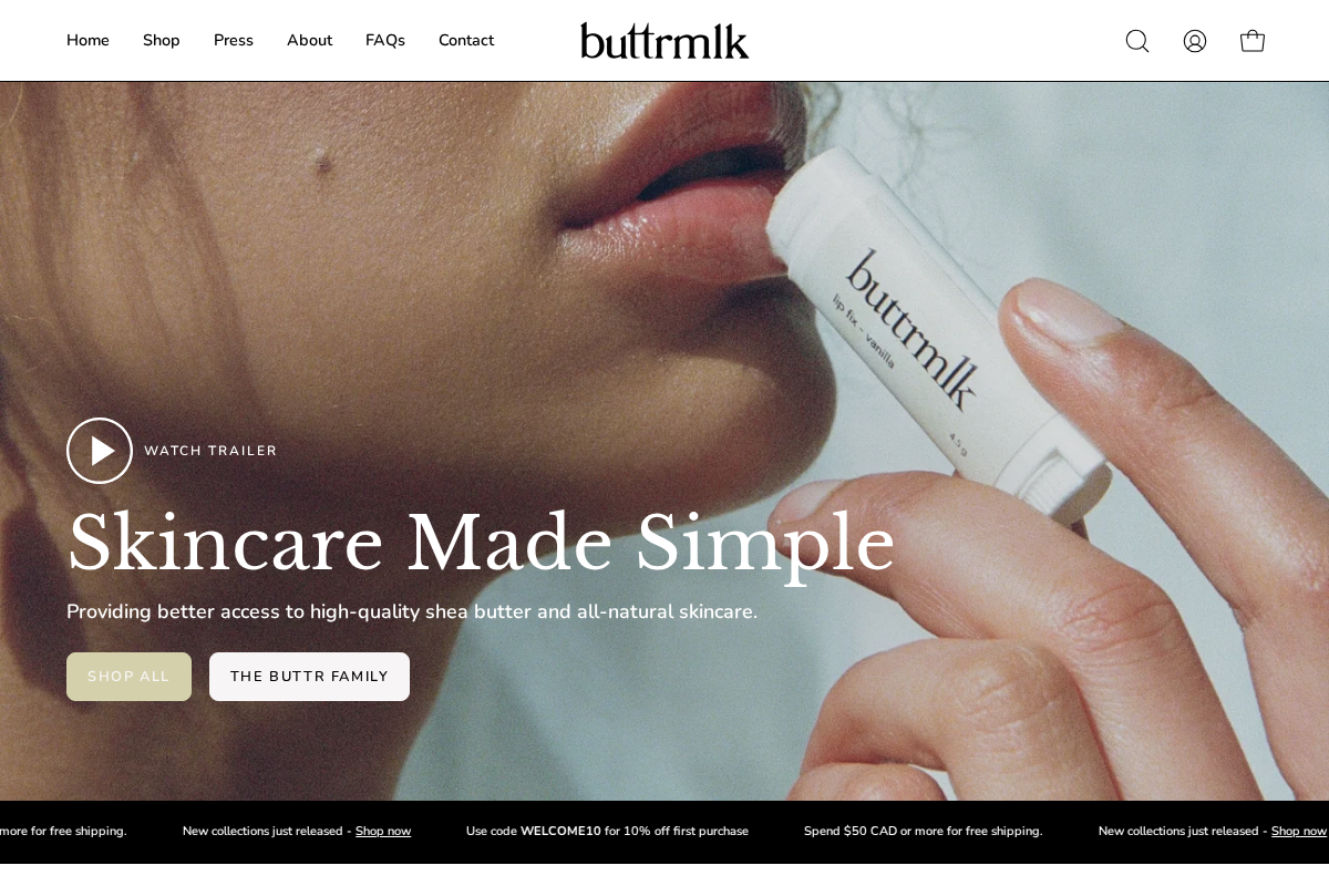 buttrmlkco homepage screenshot