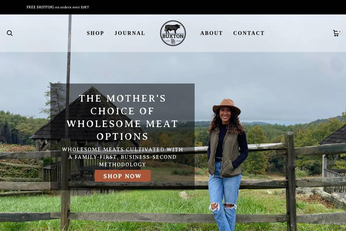 buxtonmeats.com homepage screenshot