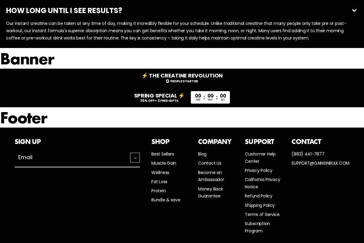 buy.gainsinbulk.com homepage screenshot