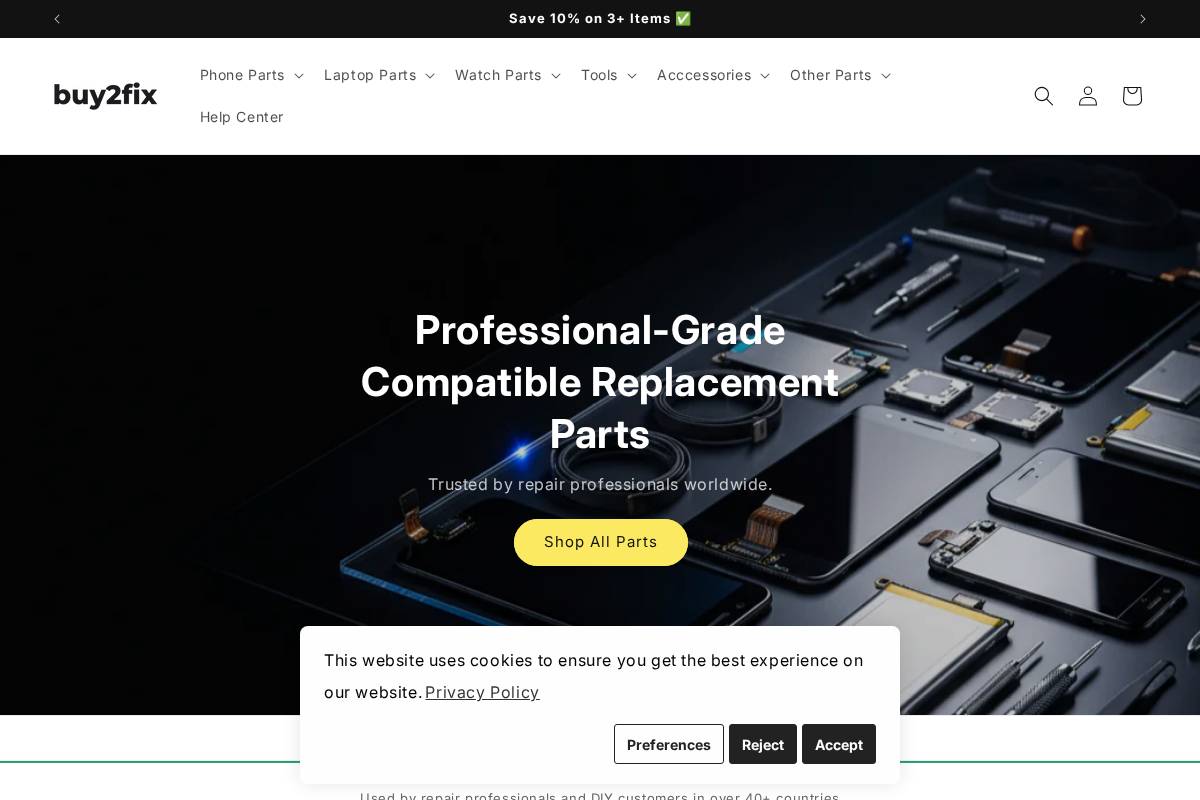 Buy2fix homepage screenshot