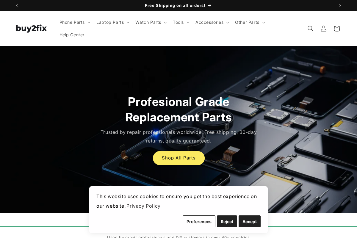 Buy2fix homepage screenshot