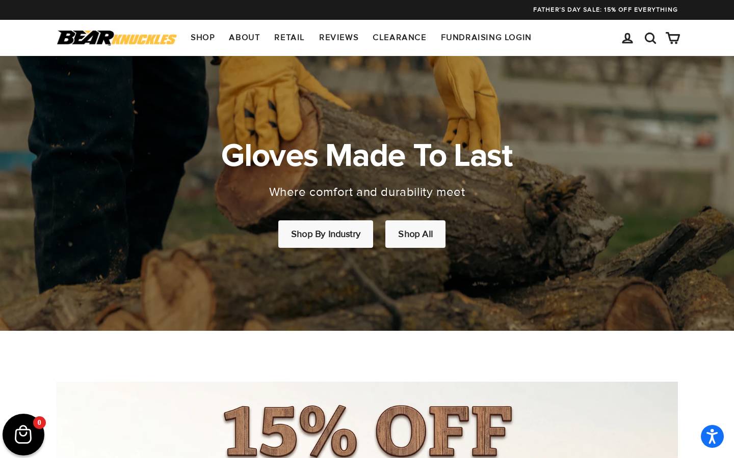 buybearknuckles.com homepage screenshot