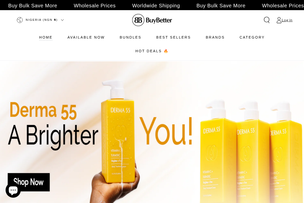 BuyBetter Wholesales homepage screenshot
