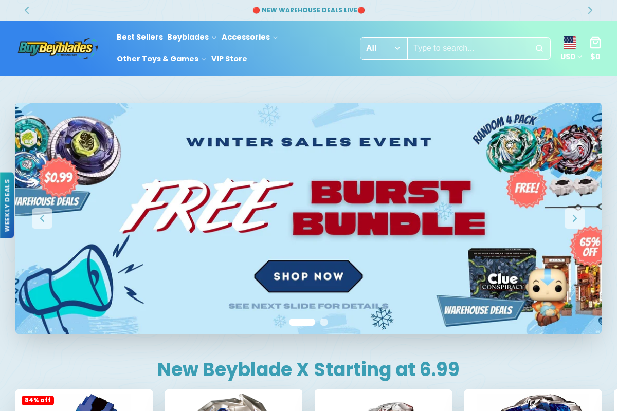 BuyBeyblades homepage screenshot