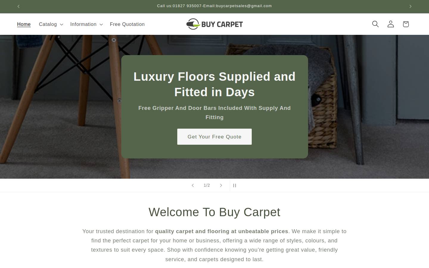 Buycarpet homepage screenshot
