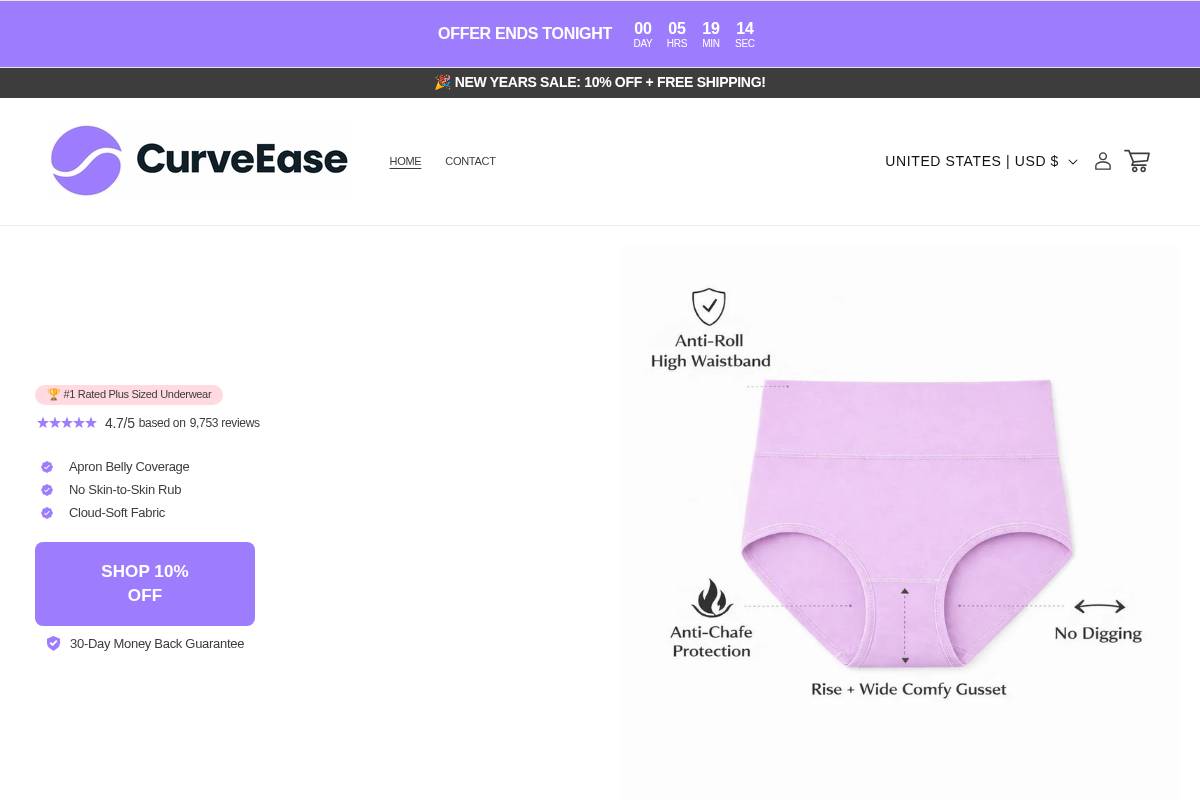 buycurveease.com homepage screenshot