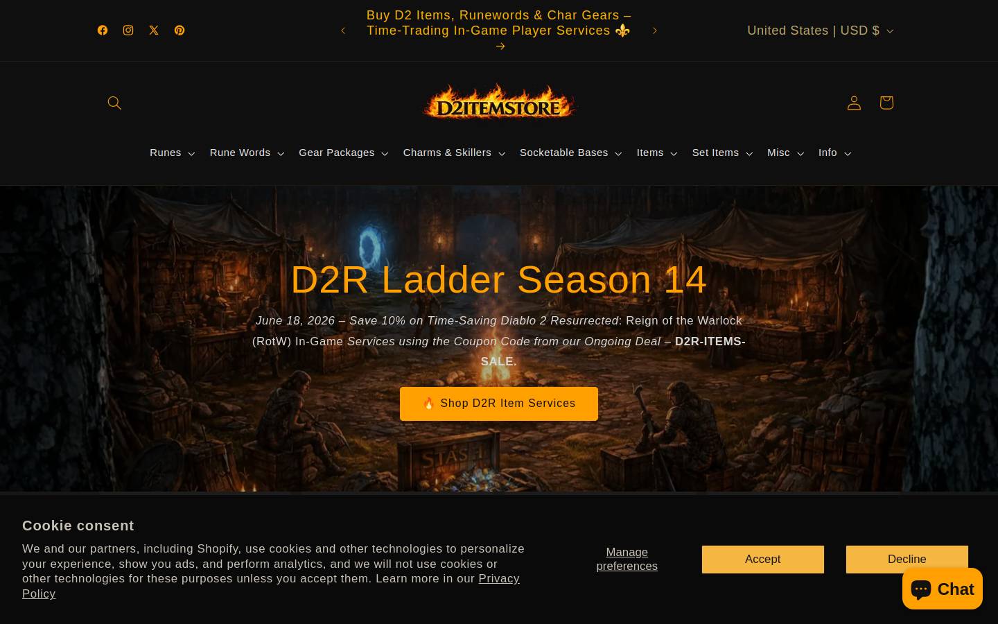 buyd2items.com homepage screenshot