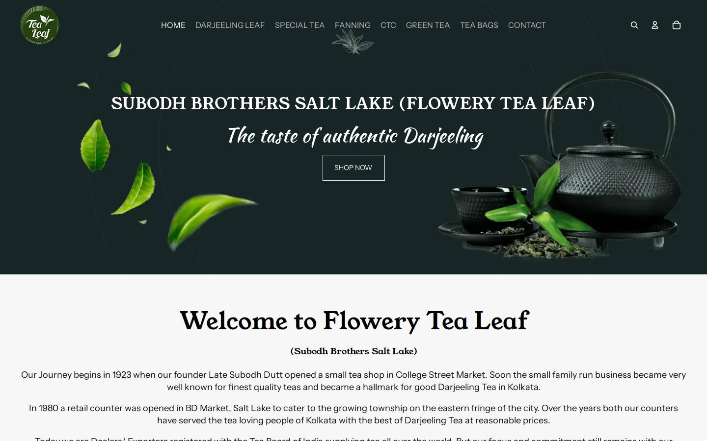 buydarjeelingtea.com homepage screenshot