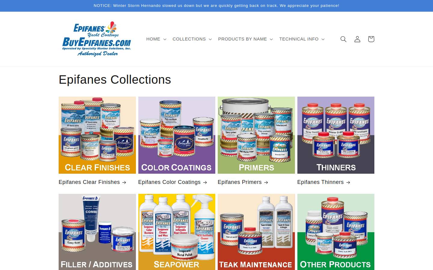buyepifanes.com homepage screenshot